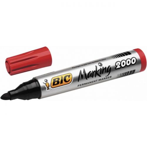 Marcador BIC Permanente, Ponta Média, Vermelho (1,7mm) , Bic , MARCBIC002 , 3086129999712